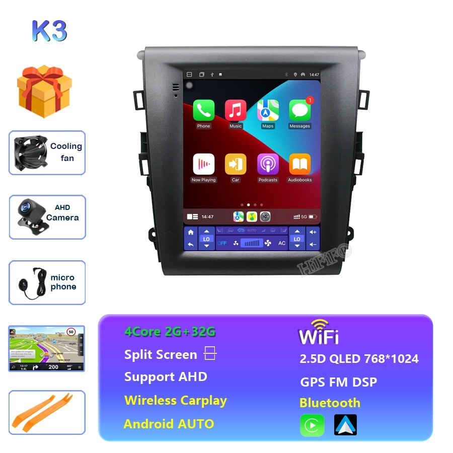 10.4” Android 15 Stereo Radio Navi GPS Player For Ford Fusion Mondeo 2013-2020