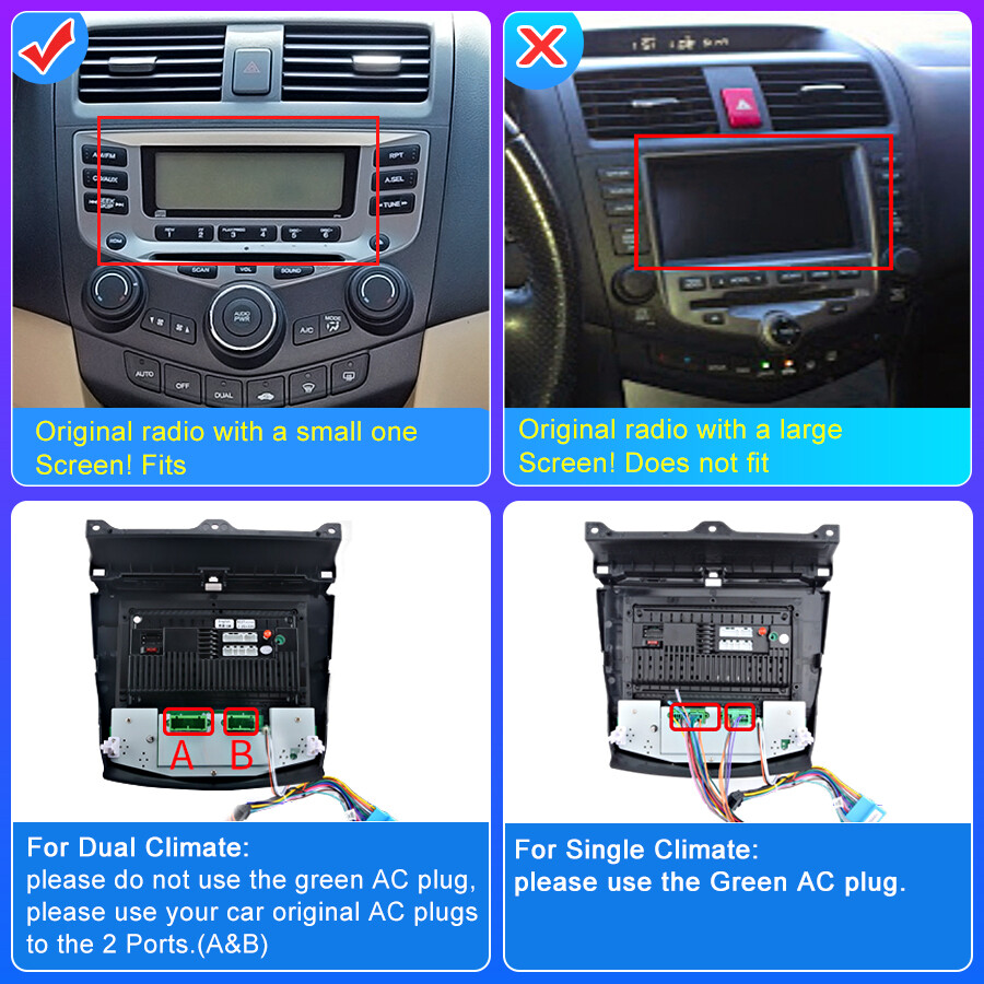 Car Stereo for Honda Accord 7th 2003-2007 Android 10.1” Touchscreen WIFI 64GB