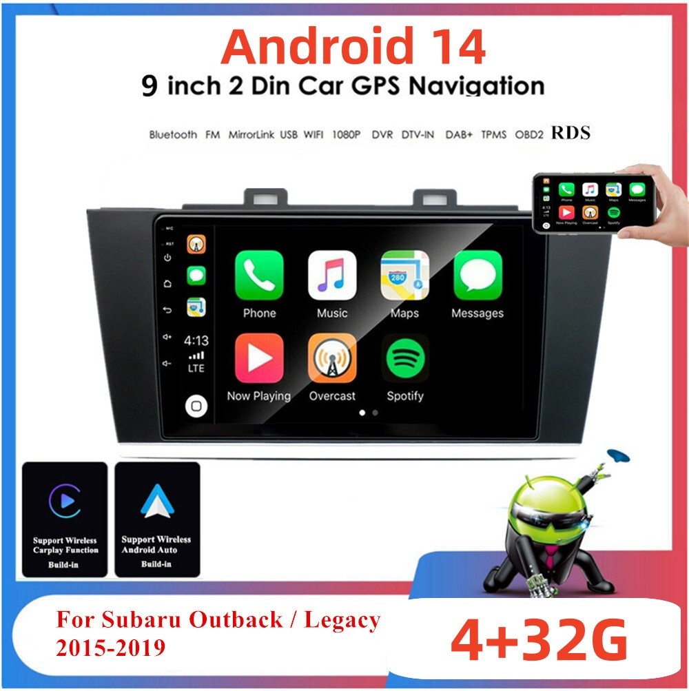 9in Car Stereo Radio GPS Player Head Unit Wifi Fit For Subaru Legacy 2015-2019