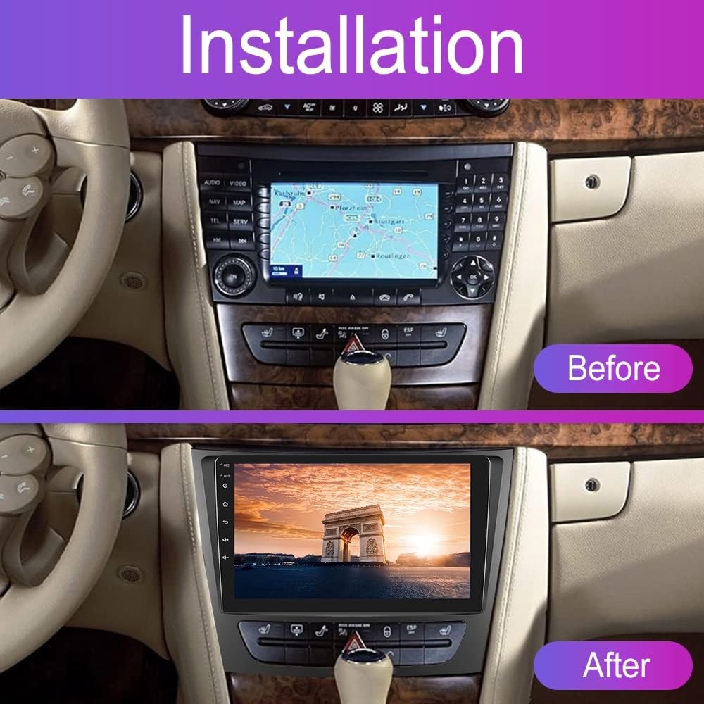 9” Android 13 Car Stereo GPS Radio For Mercedes-Benz E Class W211 E200 1+32gb