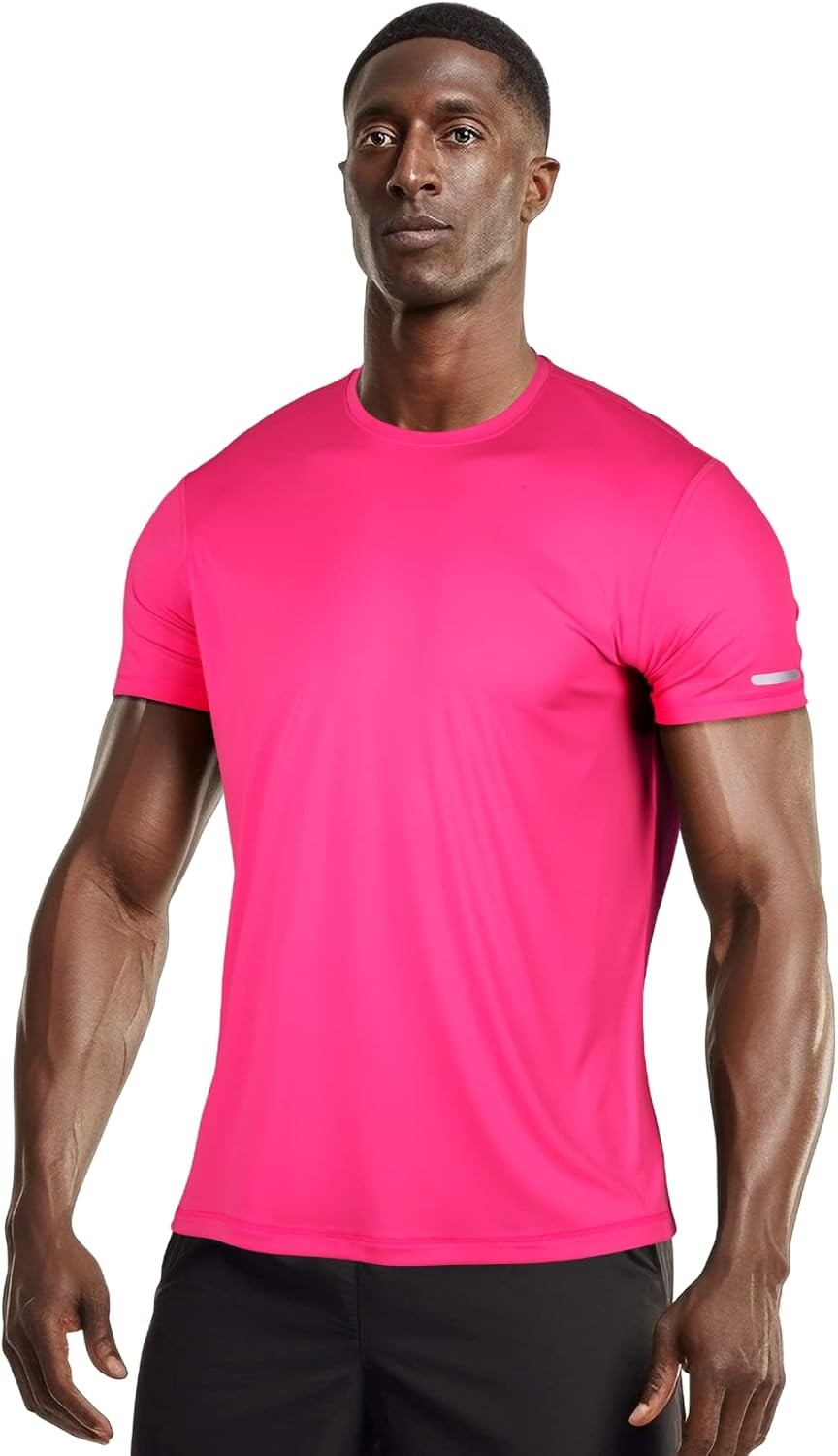 Mens Workout Shirts Fitted, Quick Dry Gym Tshirts Running Athletic Top Moisture