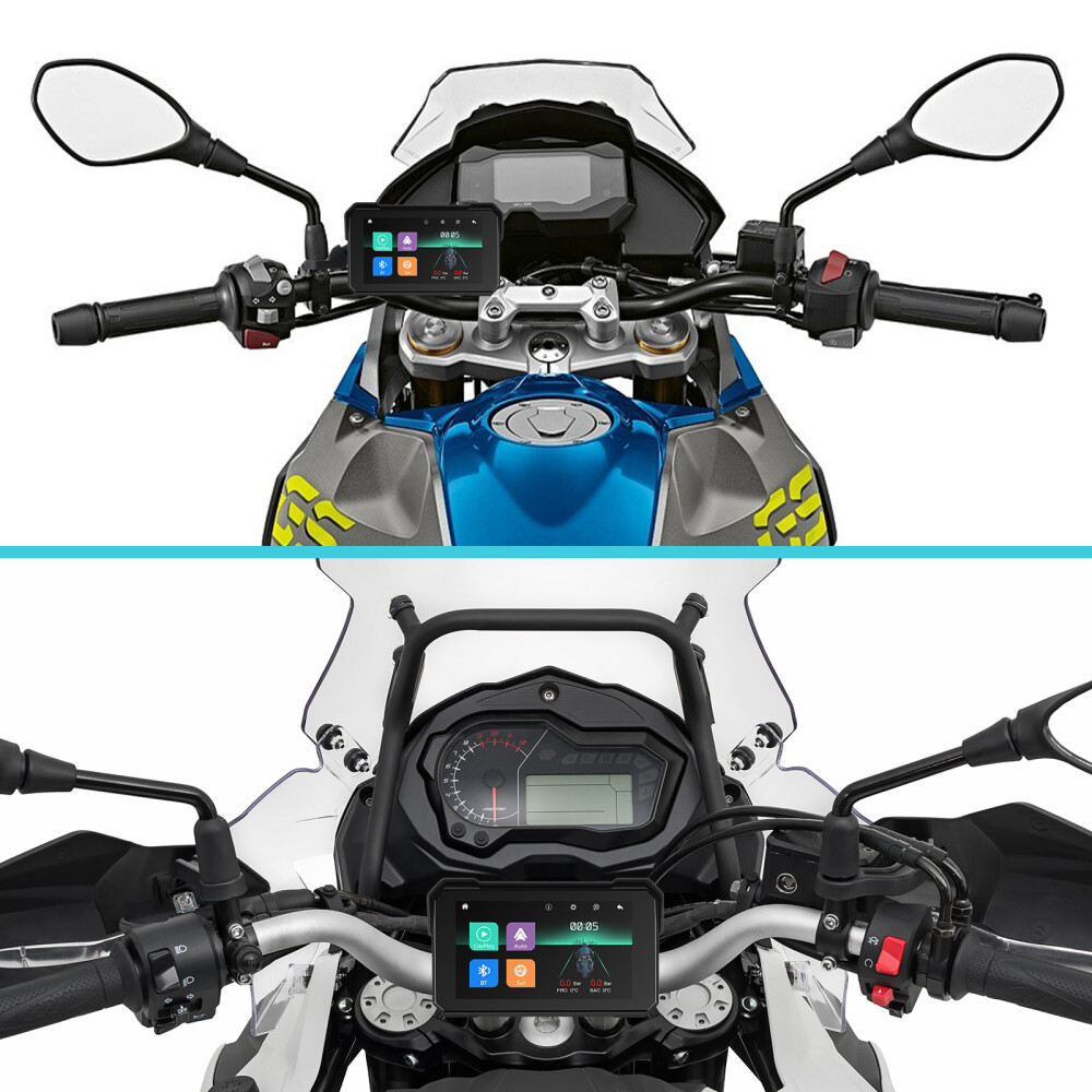 5″ Waterproof Motorcycle Navigator Wireless CarPlay Android Auto Portable Screen