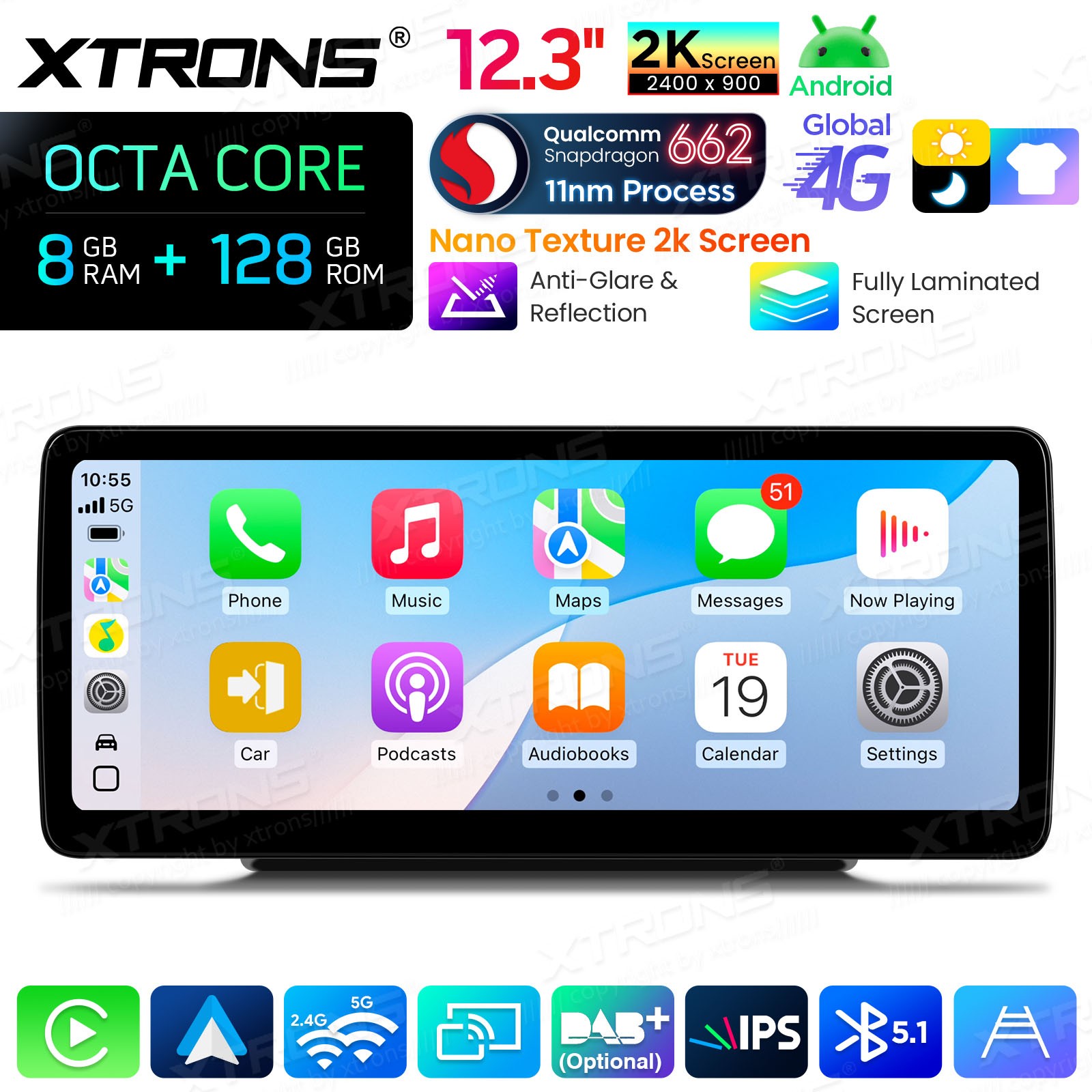 2K 12.3″ 8-Core Android Screen for Mercedes Benz C GLC W205 X253 NTG5.2 8+128G