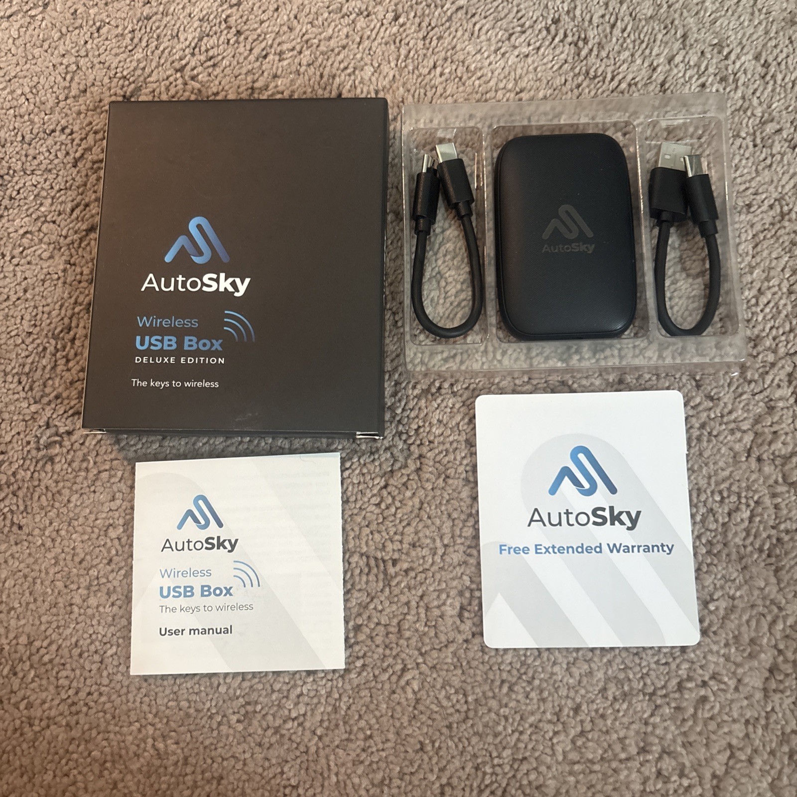 AutoSKY Wireless USB box CarPlay Android Auto Adapter NEW-SEALED