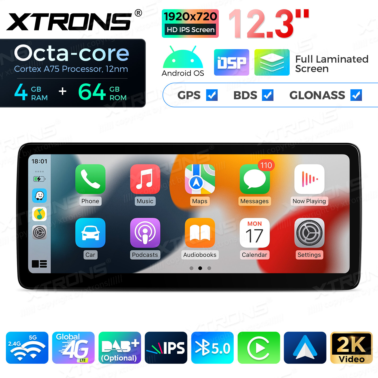 12.3″ Android 13 Car Stereo GPS Navi 4G WIFI CarPlay DSP For Benz W176 X156 W463
