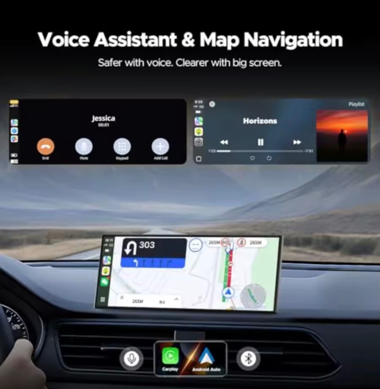 11″ Wireless CarPlay Screen with Netflix & YouTube