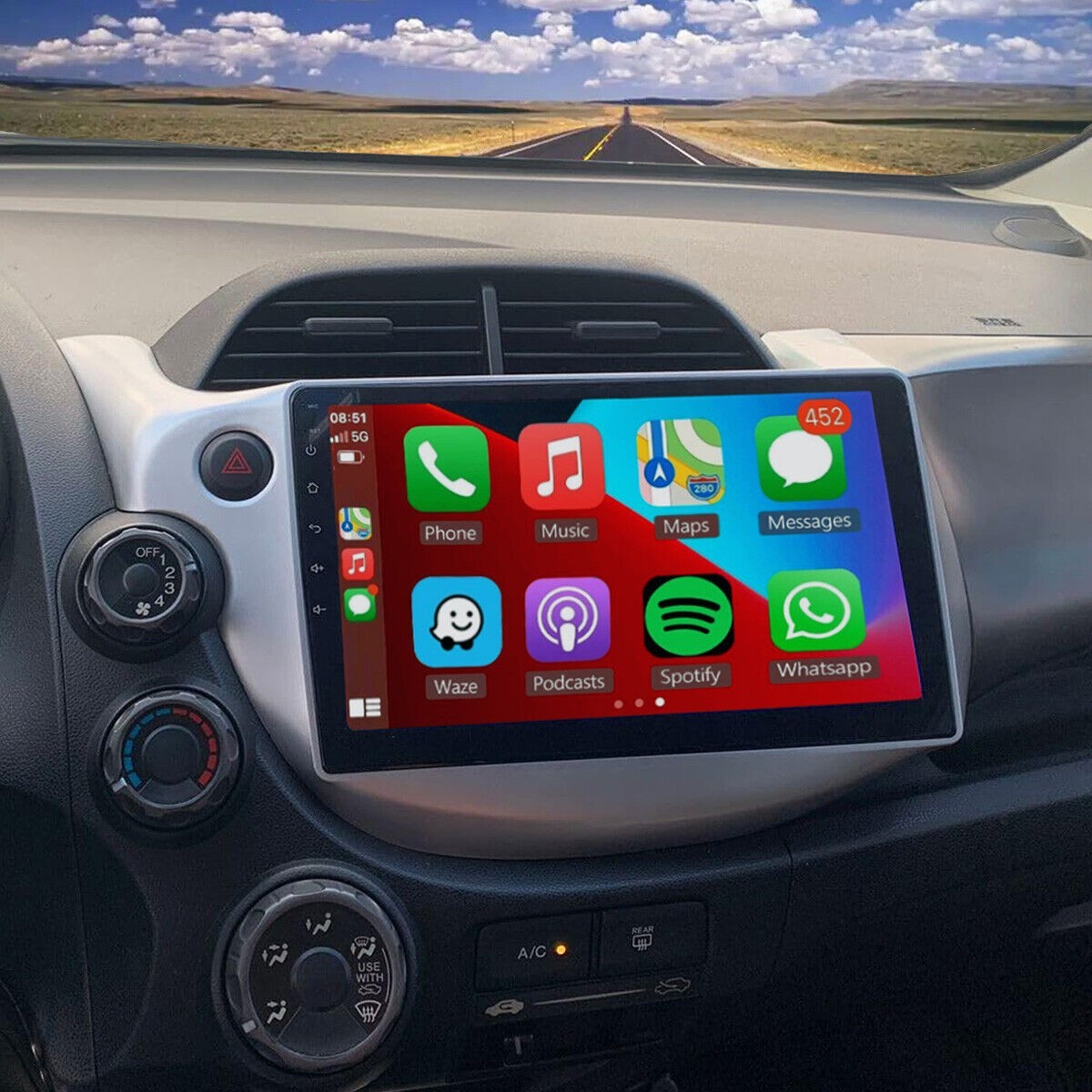 For 2009-2013 Honda Fit Radio Carplay 2+32G 10in Touchscreen Stereo Android Auto