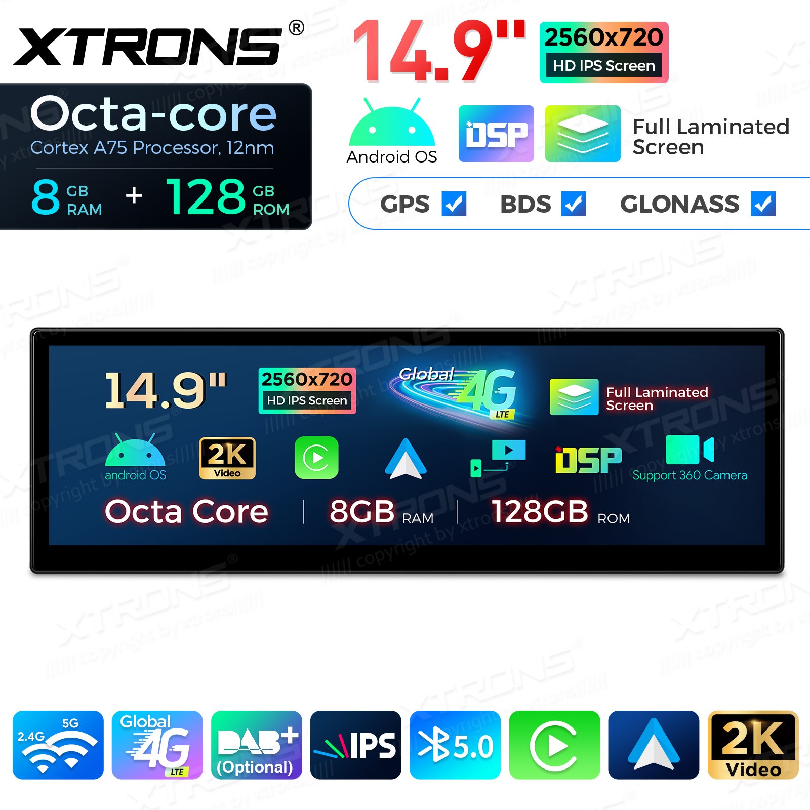 Android 14 System Upgrade 14.9″ for BMW E60 E61 5 Series CCC Radio Stereo 8+128G