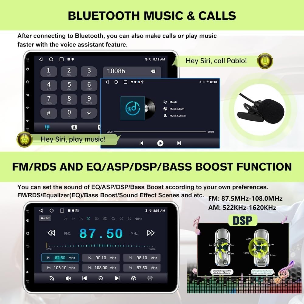 10 Inch Bluetooth Car Stereo with GPS & Rear Camera Integration – Modern Upgrade