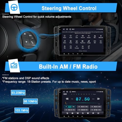 8″ Touch Screen Radio for Chevy Silverado Tahoe Impala GMC Sierra Yukon, 2+64GB