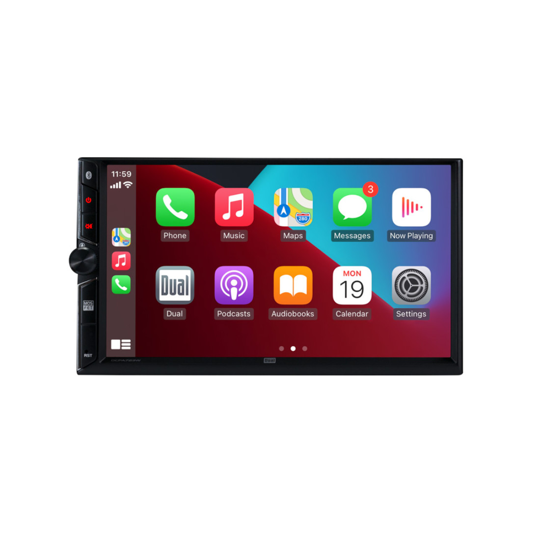 Dual DCPA723W 2-DIN 7″ Apple CarPlay Android Auto Digital Multimedia Receiver