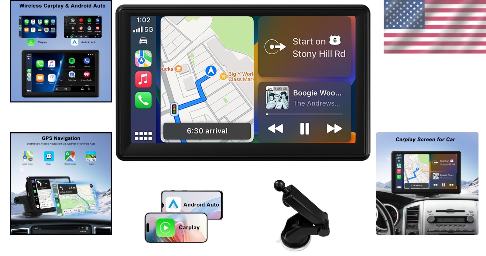 7″ CarPlay & Android Auto Touch Screen – Effortless Connectivity & Safety