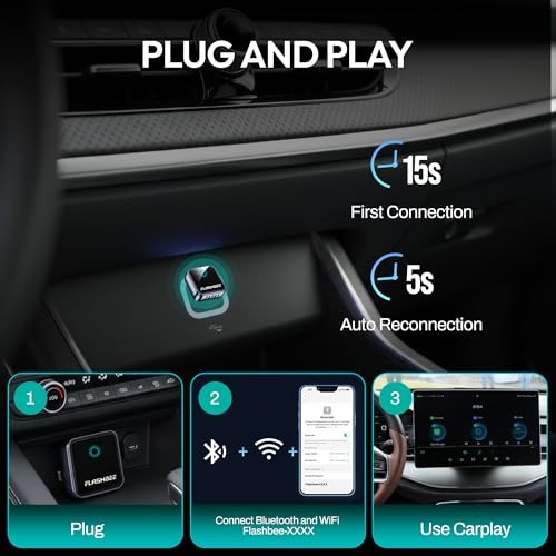 2026 [2-in-1] Latest Wireless CarPlay & Android Auto Adapter, Converts Wired