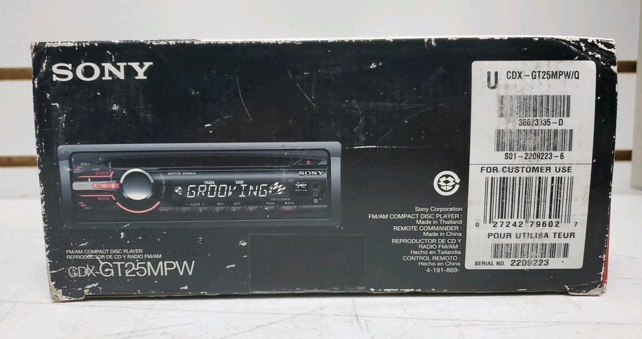 Sony Xplod (CDX-GT25MPW) Car FM/AM Stereo, CD Player & MP3 – Tested, Pre-Owned