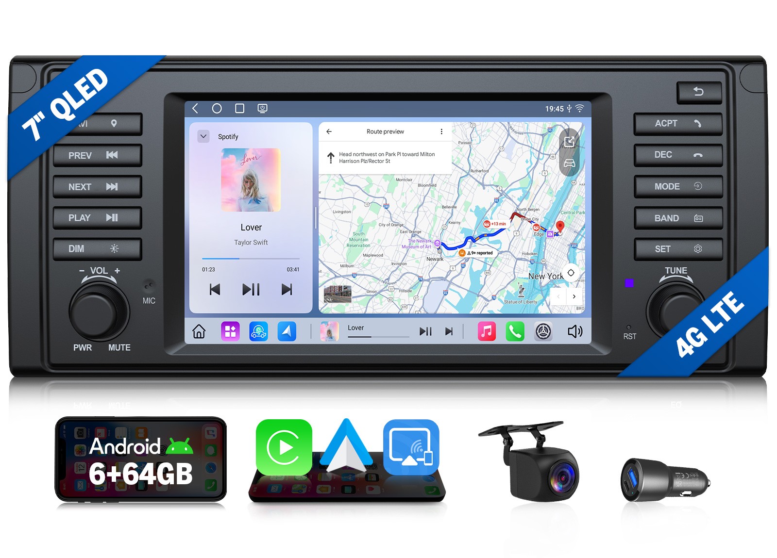 Eonon E39X6S2 Wireless CarPlay 7″ HeadUnit For BMW E39 540i DSP GPS Plug & Play