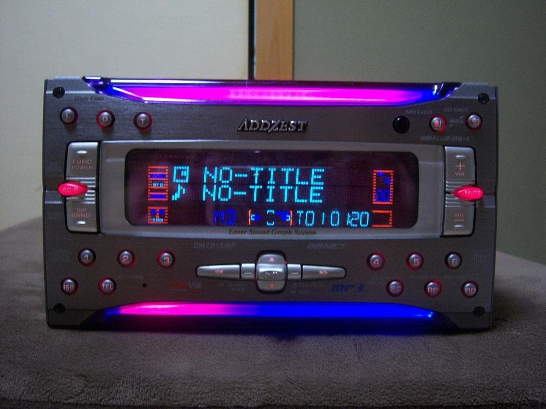ADDZEST DMZ815MP 2DIN CD MD Player JDM Laser Sound Graph Made in JP