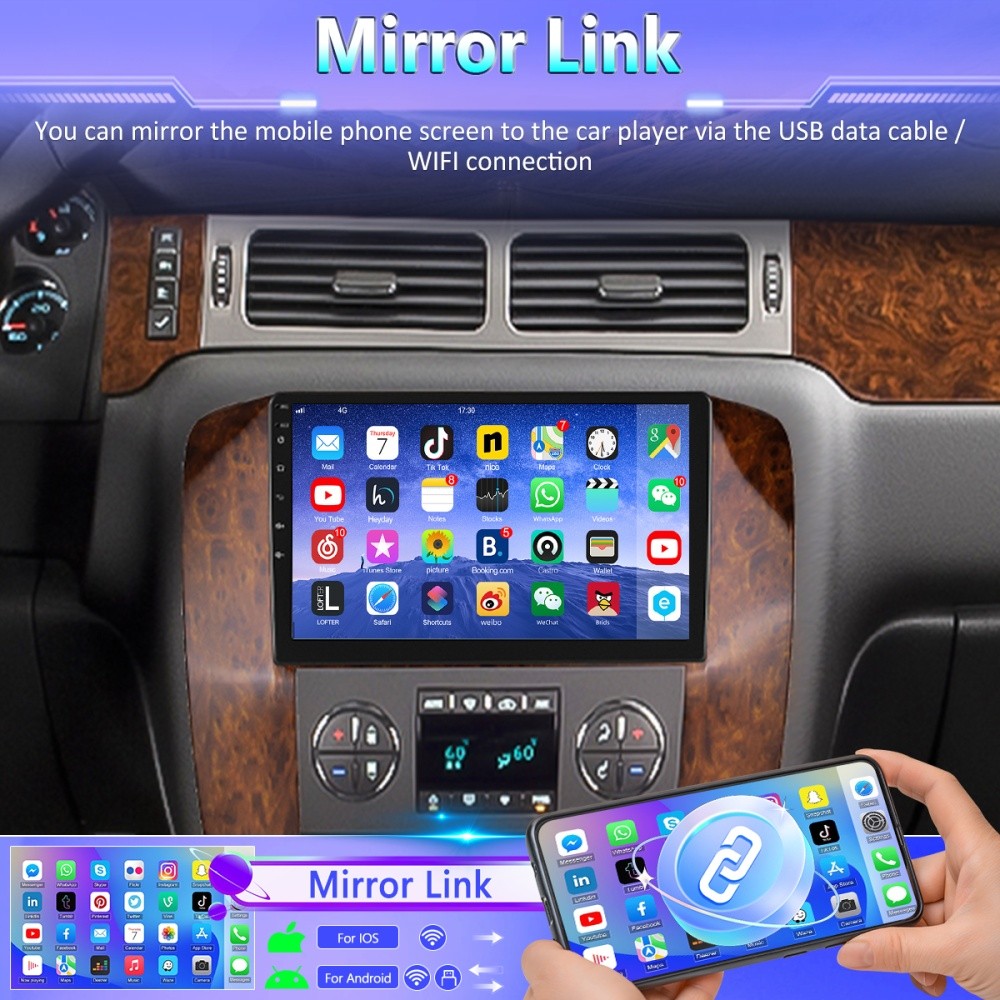 Carplay For GMC Chevy Tahoe Sierra Yukon 2007-2013 Android 13 Car Stereo Radio