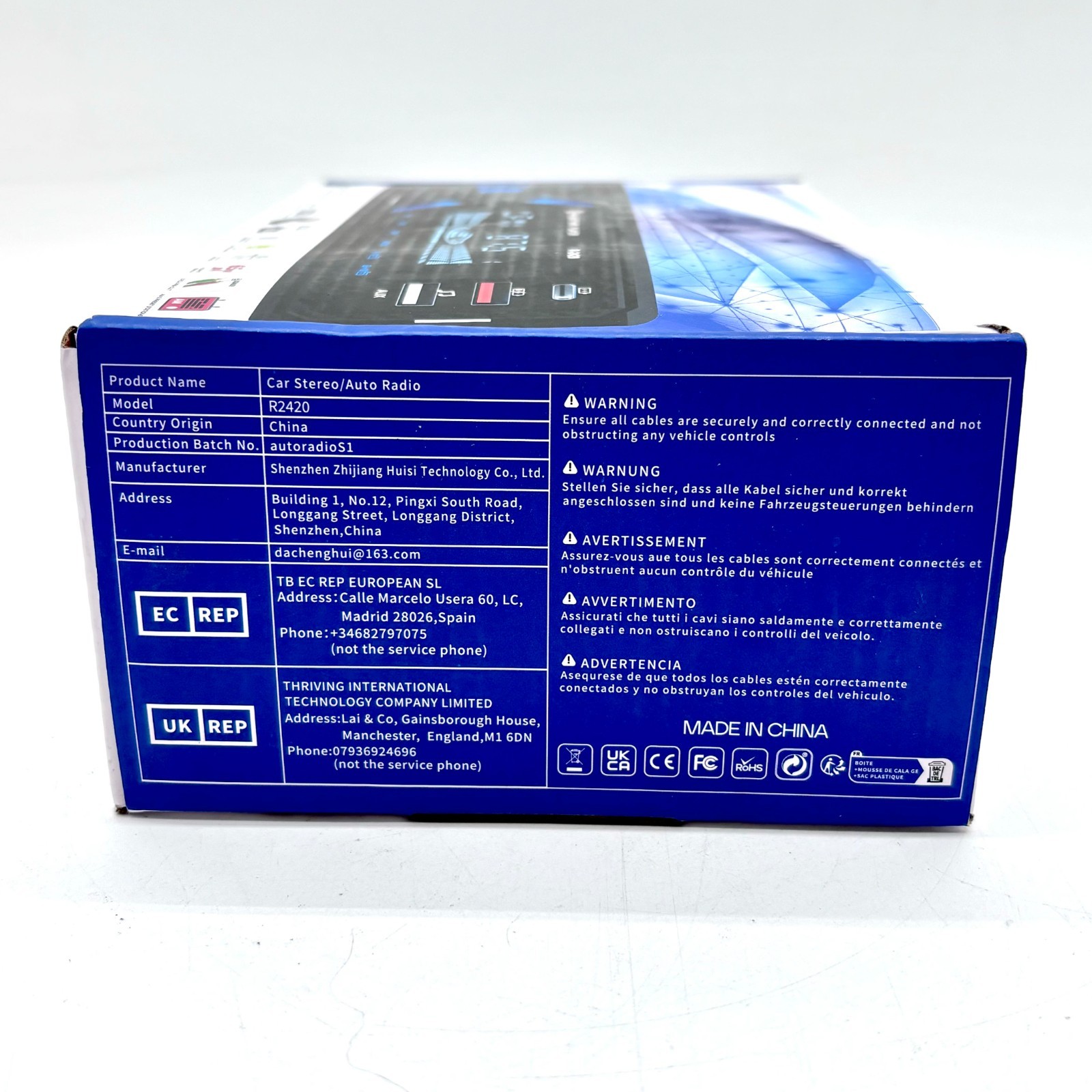 1DIN Car Radio Wireless Bluetooth MP3 Player with USB+TF Model R-2420
