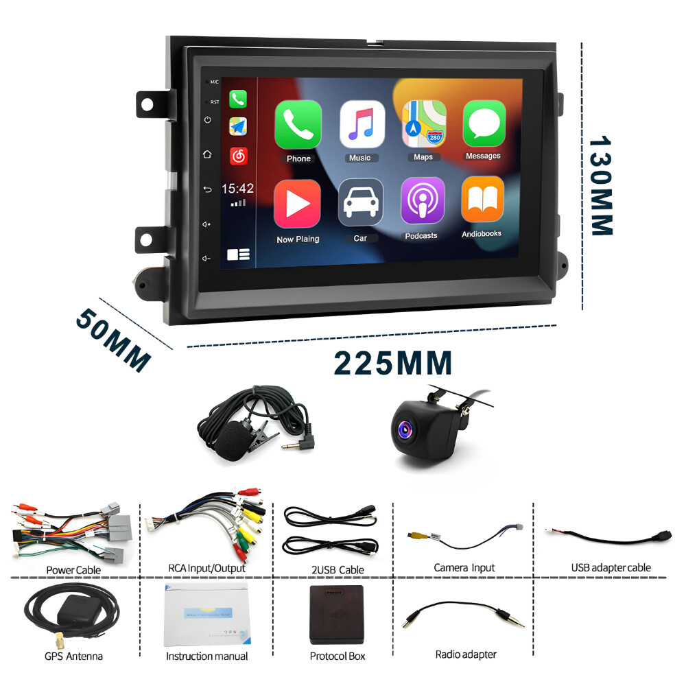 Carplay Car Radio + Cam Android 13 GPS Navi Player For 2004-2008 Ford F150 F-150