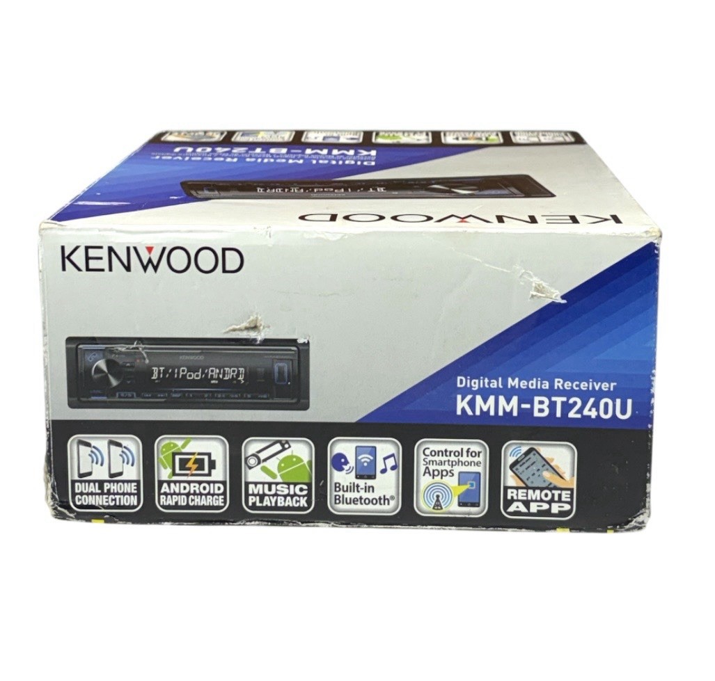 NEW Kenwood KMM-BT240U Digital Media Receiver Black with Bluetooth READ