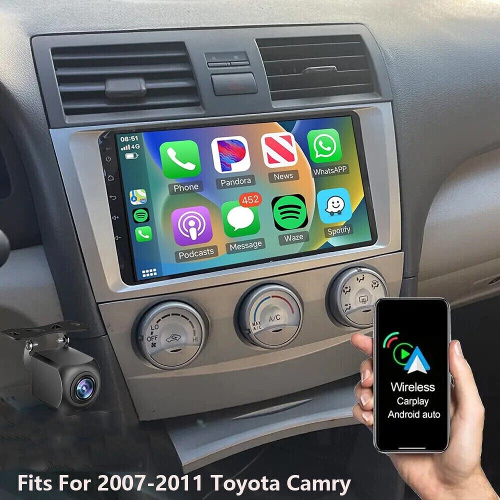 Android 15 Apple CarPlay GPS Navi For Toyota Camry 2007-2011 Car Stereo Radio