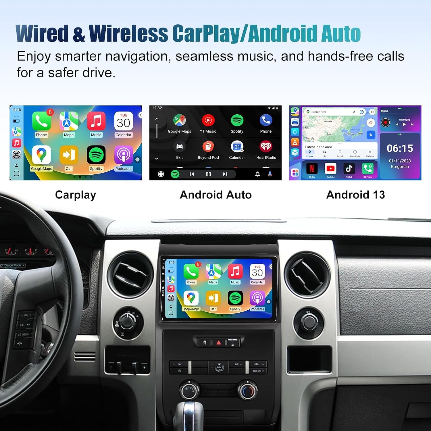 Android 13 Car Radio Stereo for Ford F150 280