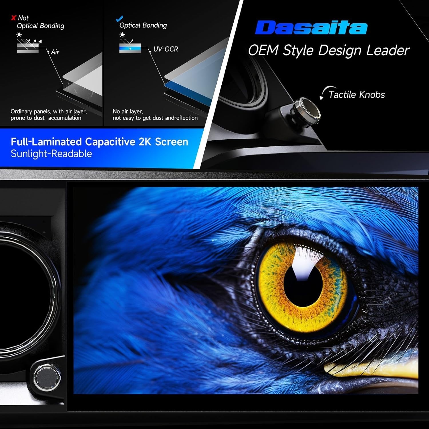 11.6″ QLED Display Car Radio for Toyota Tacoma 2016-2023 WiFi GPS Plug and Play