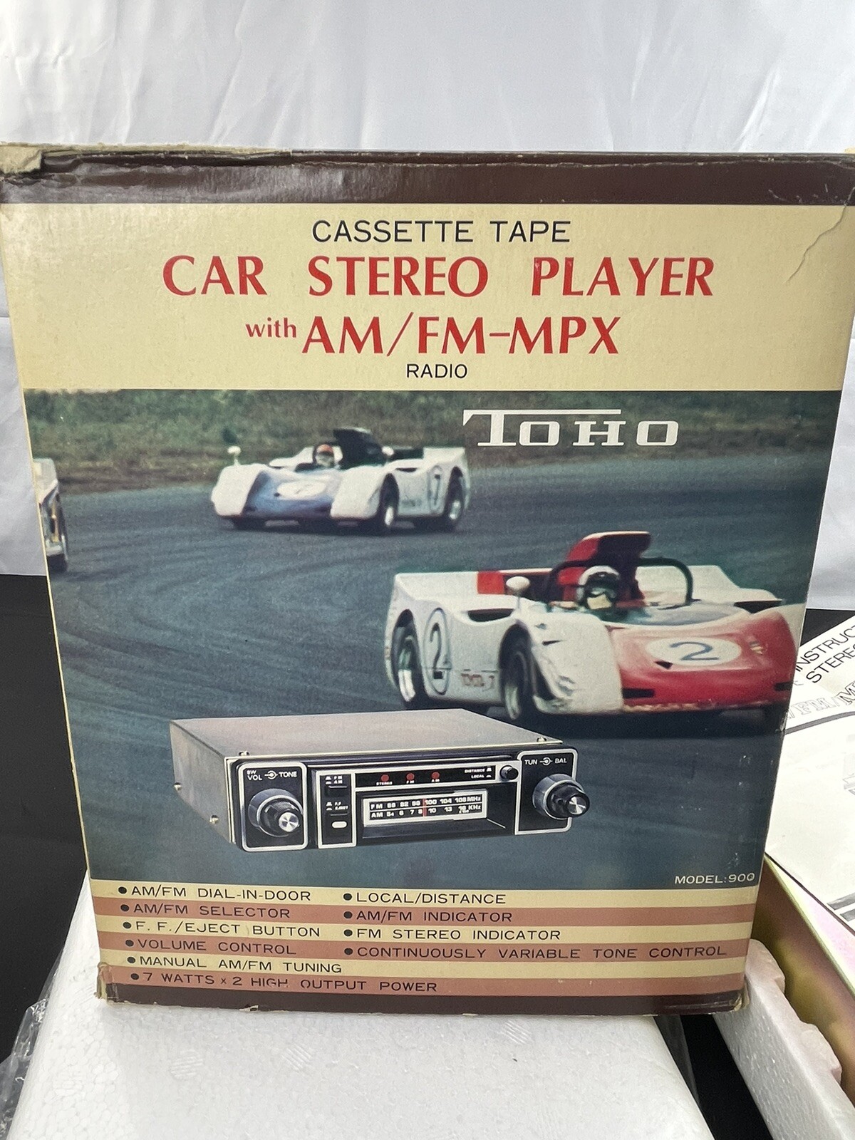 Vintage Toho 900 AM/FM MPX Cassette Tape Car Stereo Tuner NOS Open Box