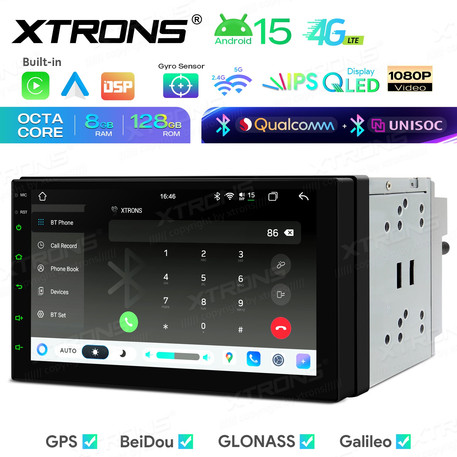 Wireless CarPlay Android Auto Car Radio 7 inch Double Din Stereo GPS Navigation