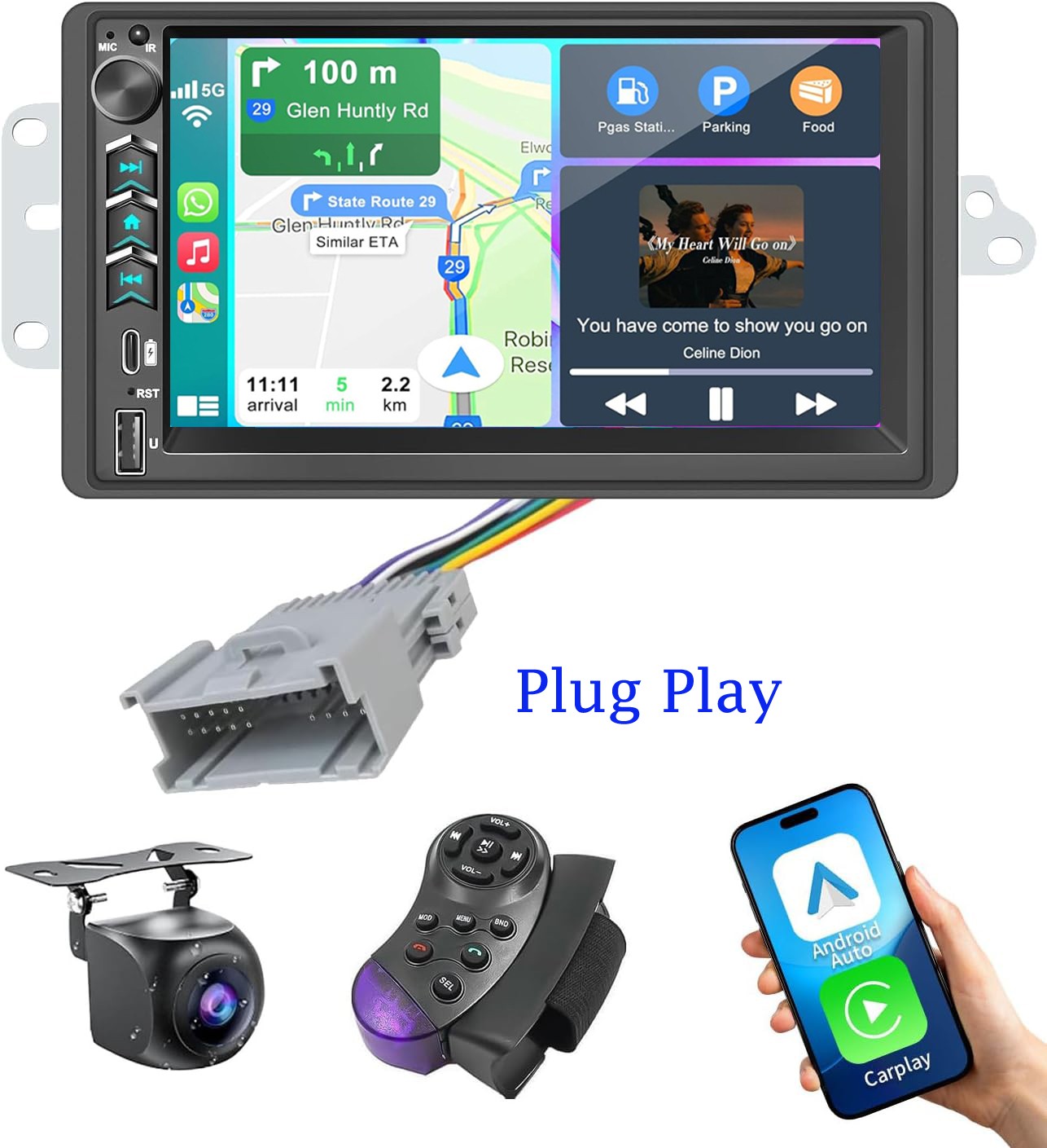 Android 15 Apple Carplay Car Stereo Radio Navi For Chevy Silverado 2003-2007