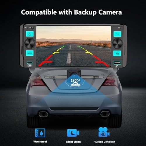 Single Din Touchscreen Car Stereo – Wireless Apple CarPlay, Android Auto, Blueto