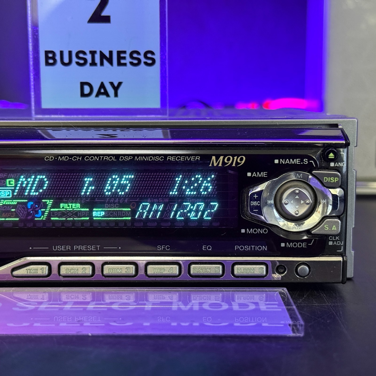 KENWOOD M919 1DIN Car Audio MD Player JDM DSP Spectrum Analyzer Tested In Stock