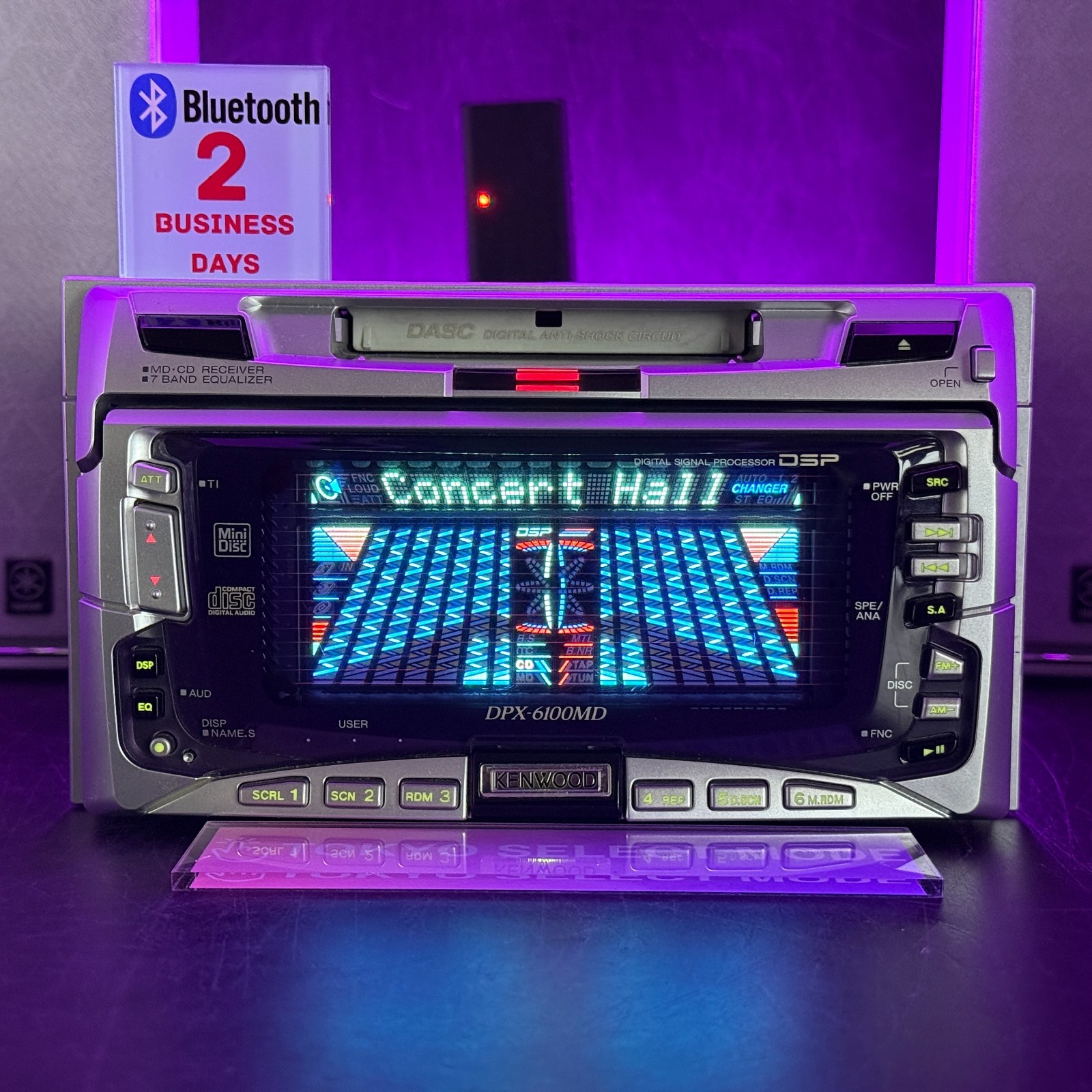 KENWOOD DPX-6100MD Car Audio 2DIN CD MD Player Added Bluetooth Tested JDM Stock