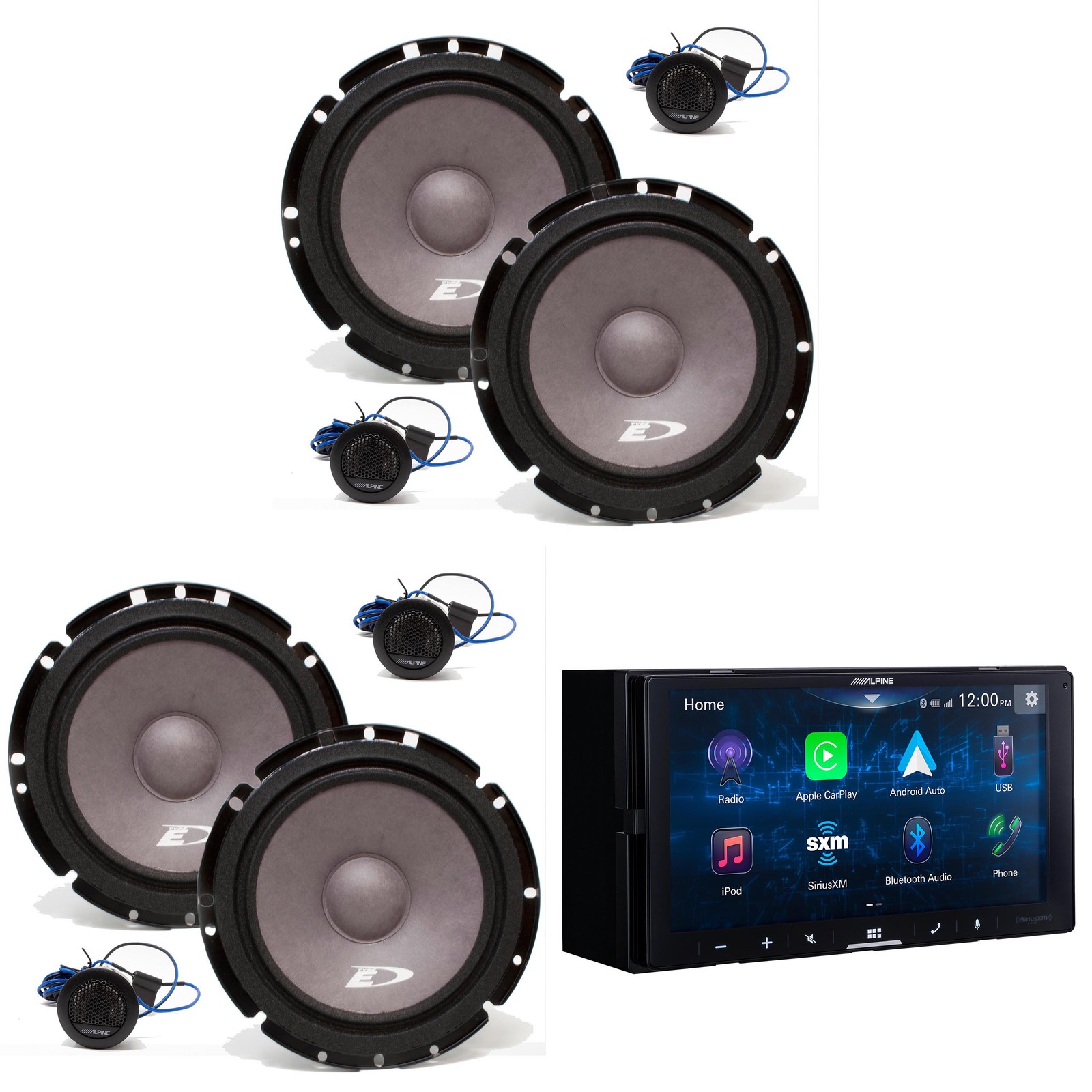Alpine iLX-W670-S Digital Multimedia Receiver w/ 2 Pairs Alpine SXE-1751S 6.5…