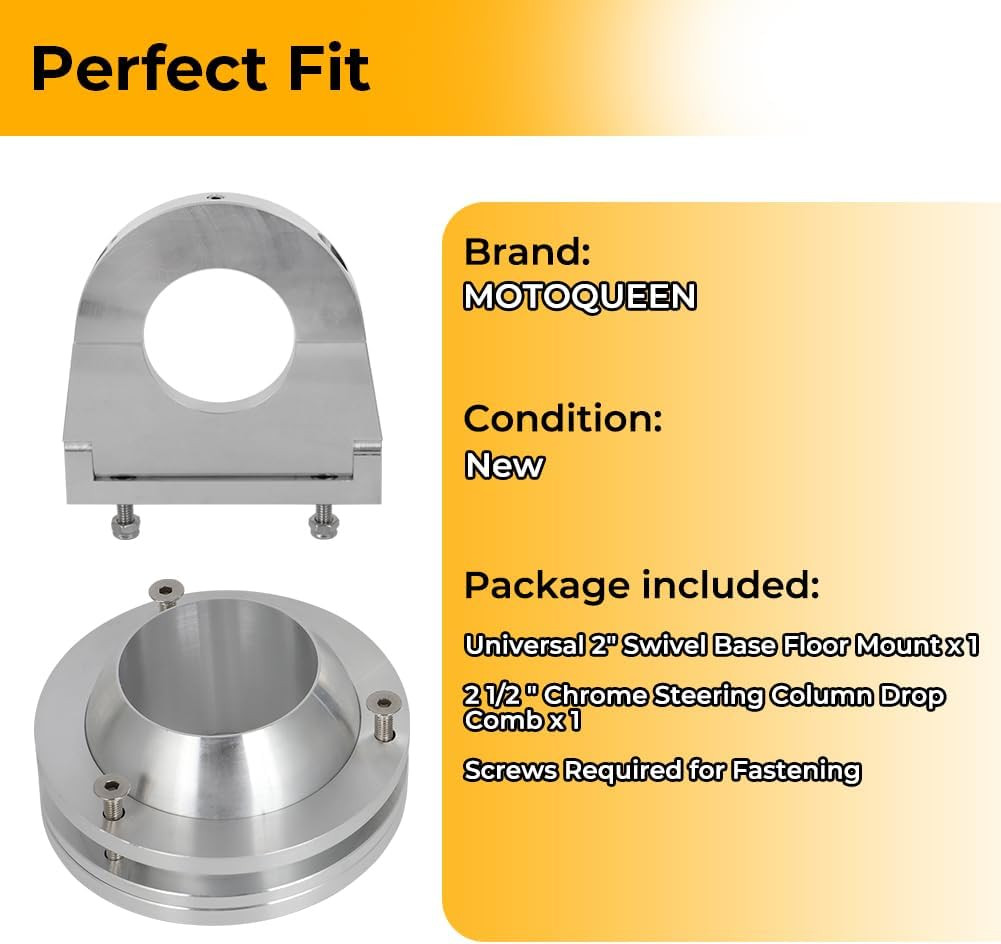 MOTOQUEEN Steering Column Mount for GM Ford Mopar Flaming River Ididit Universal