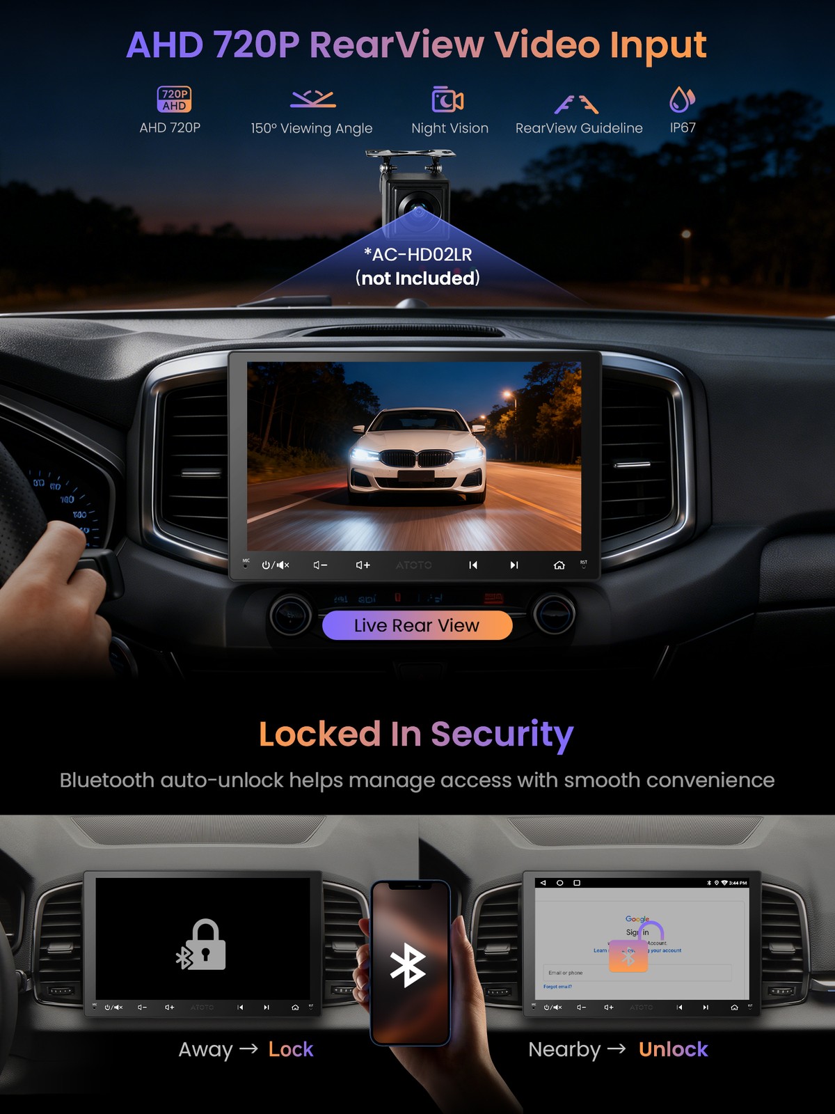 ATOTO A6 PF 9in 2DIN Android Car Stereo with Wireless CarPlay,Android Auto,WiFi
