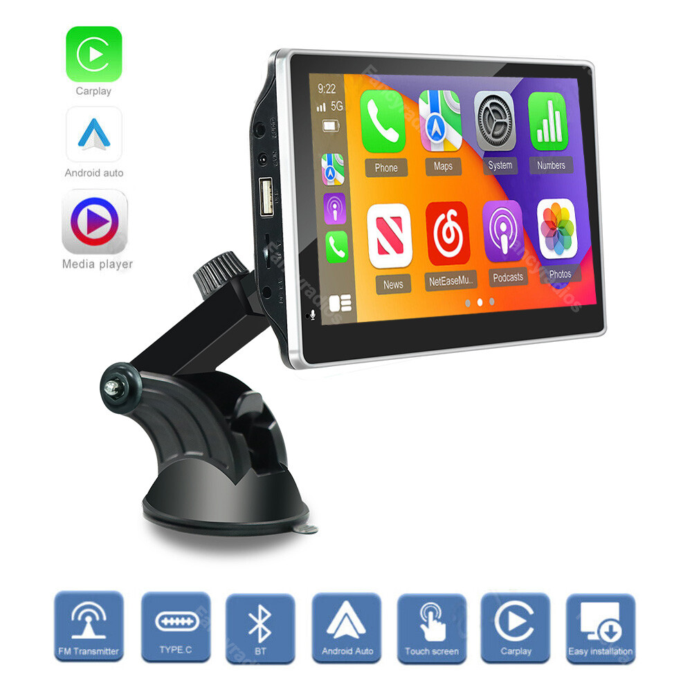 7″ Touch Screen Portable Wireless Apple CarPlay Android Auto Car Radio Stereo