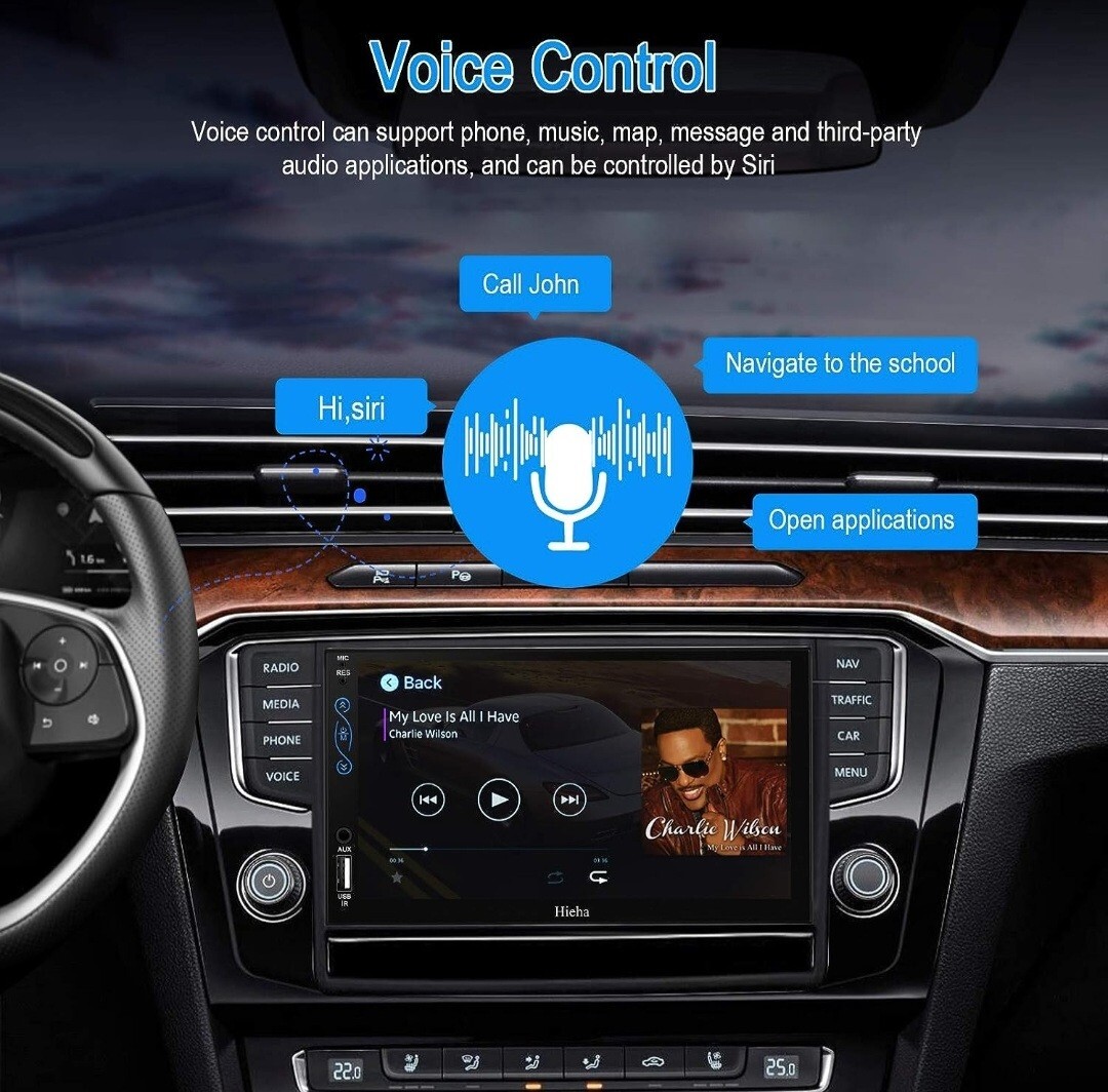 Hieha 7” Double Din Bluetooth Car Stereo with Backup Camera NEW IN BOX