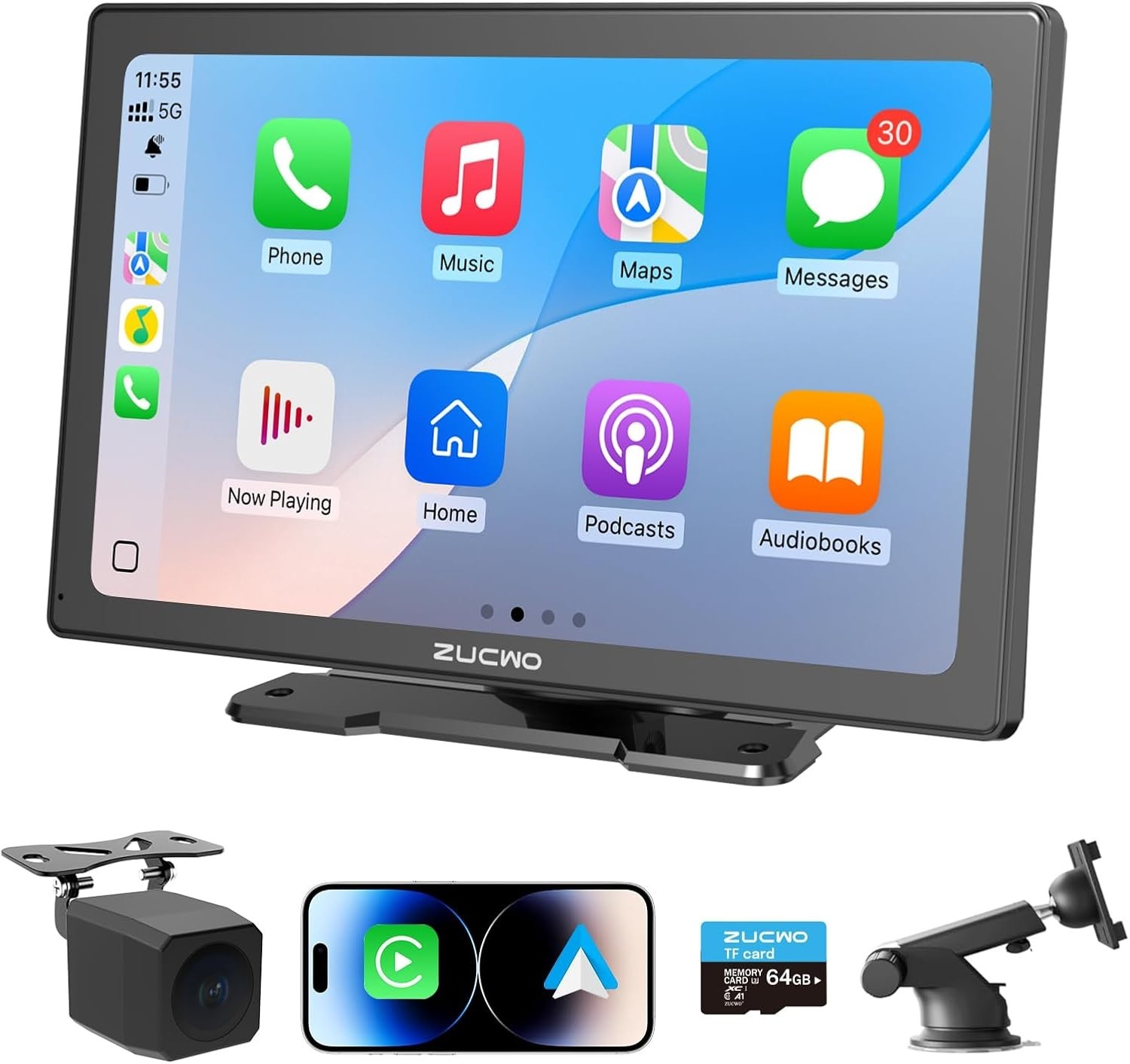 9 Inch Wireless CarPlay Display with Real-Time Navigation & Easy Installation