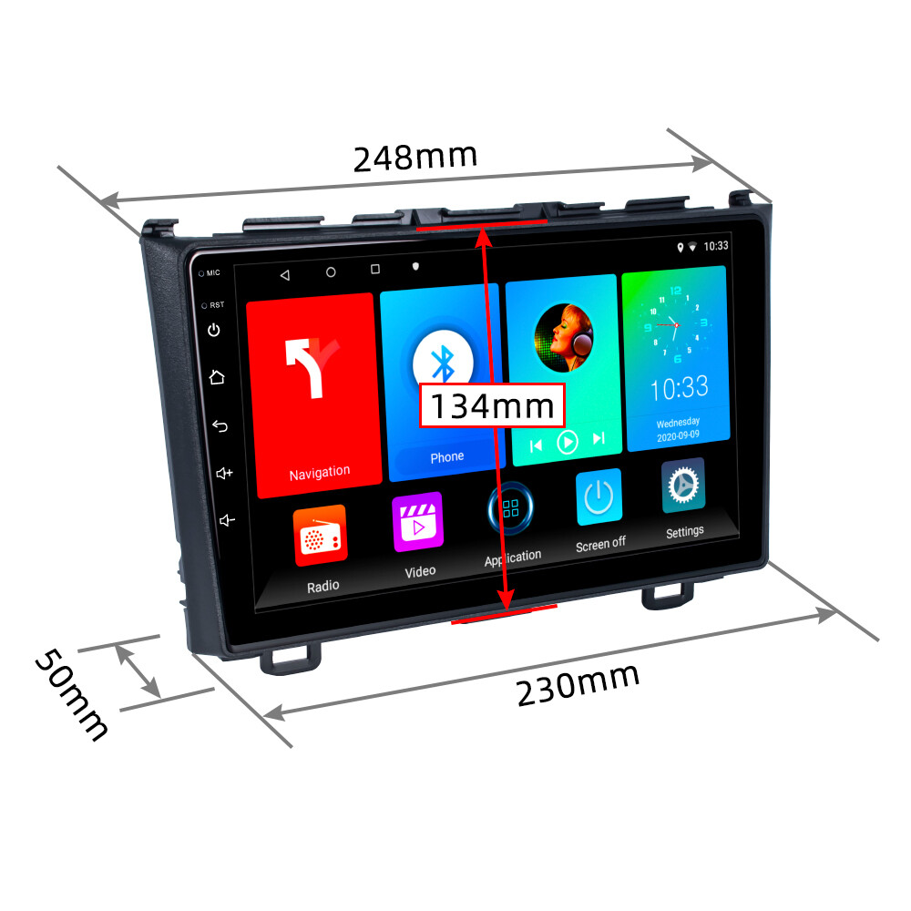 For 2007-2011 Honda CRV Android 13 Carplay Car Stereo Radio GPS Nav FM Bluetooth