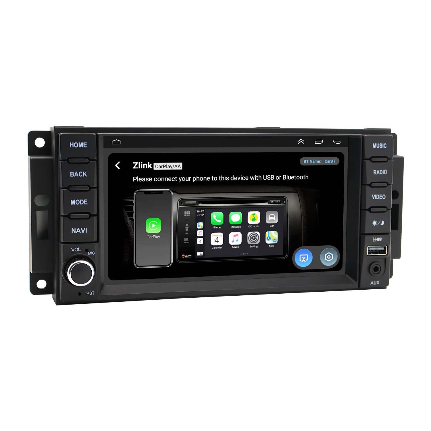 Car Stereo Radio GPS Player WIFI BT For Carplay FFit For Jeep Compass 2010-2016