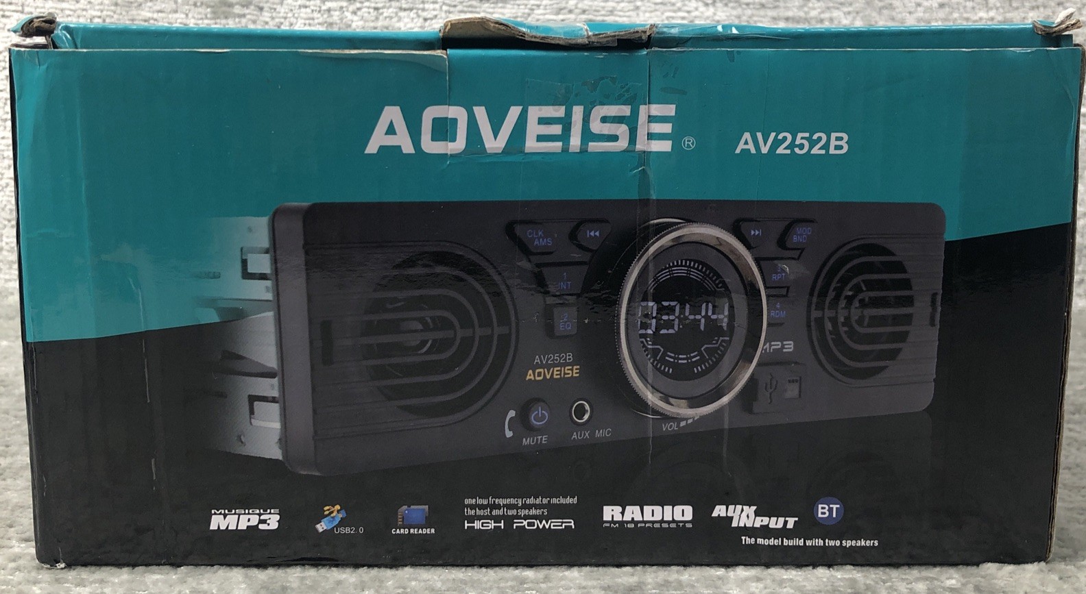 AOVEISE AV252B 12V Dual Horn Bluetooth 2.1 In-Dash FM Stereo Mp3 Audio Player