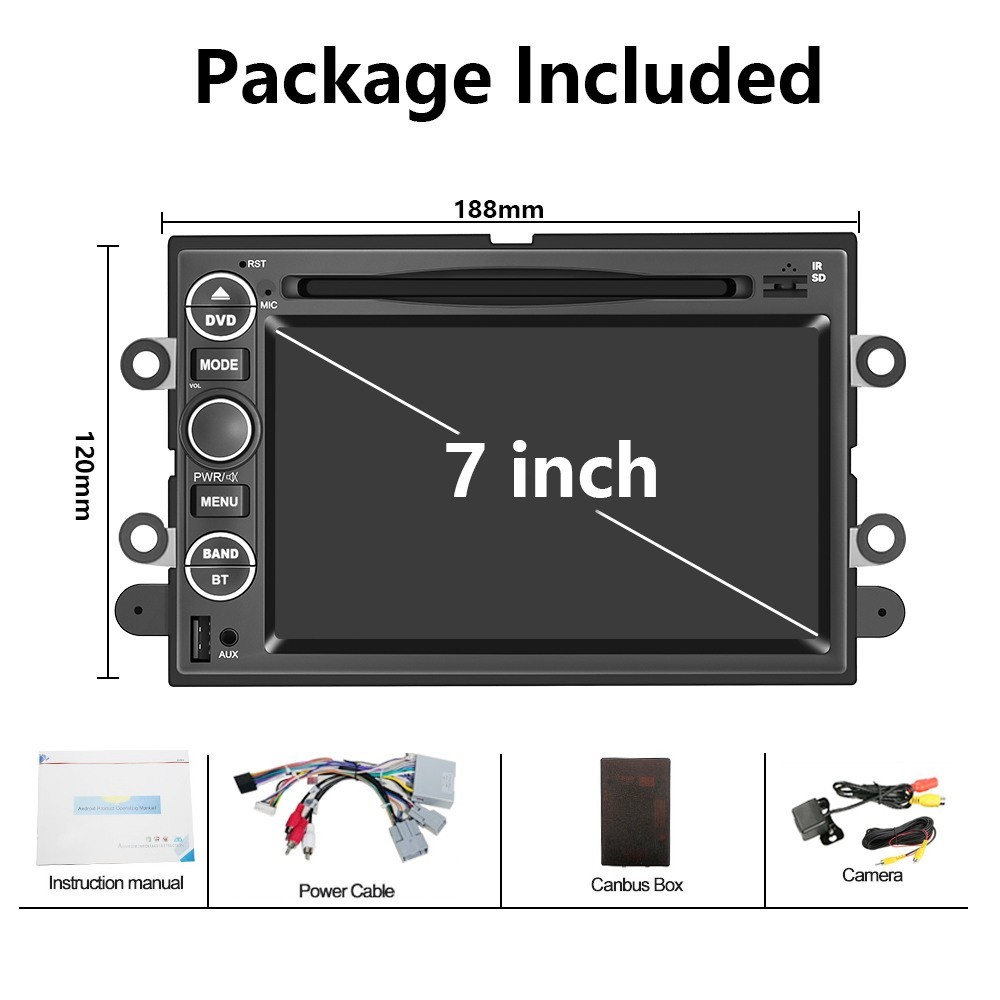 For Ford Mustang 2005-2009 Android Apple CarPlay Car Stereo Radio CD DVD Player