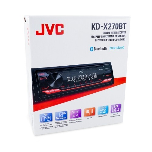 JVC KD-X270BT 1-DIN Digital Media Receiver Bluetooth USB 13-Band EQ AM/FM Radio