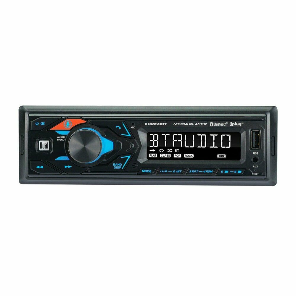 Dual XRM59BT In Dash Single DIN Stereo Receiver + 4) JVC 6.5″ 2-Way Speakers