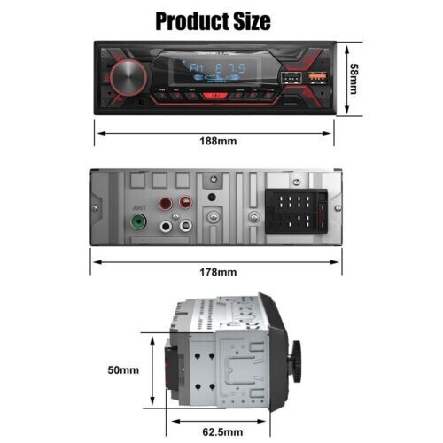 Bluetooth Car Stereo Audio In-Dash FM AUX Input Receiver USB SD MP3 Radio Player