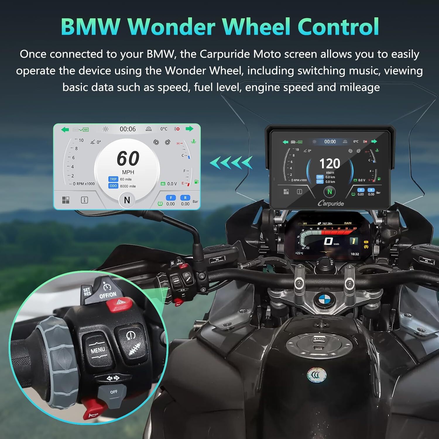 Carpuride W502BS Pro Carplay Android Auto BMW Motor Transmission Controlle TPMS