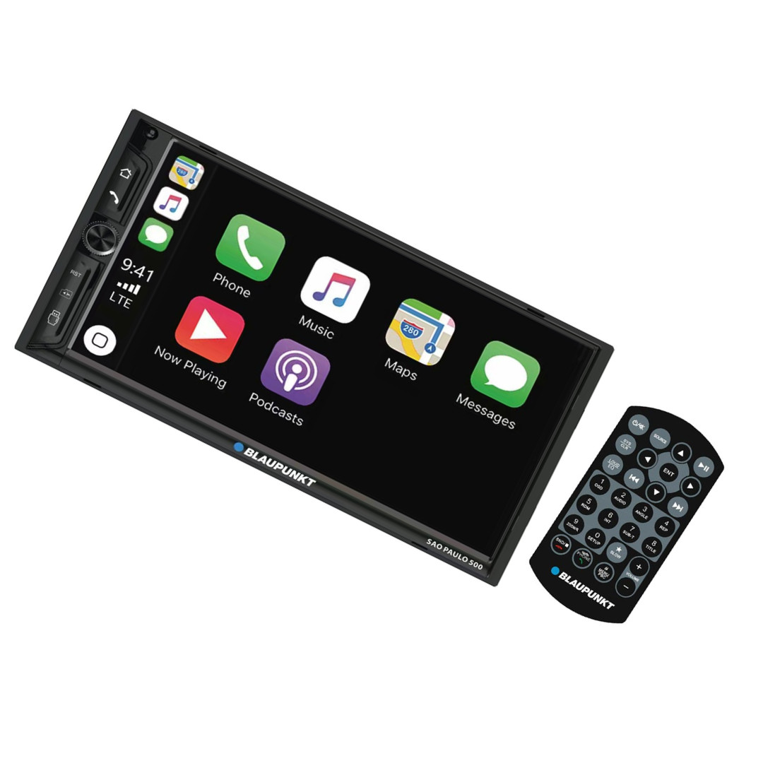 Blaupunkt Sao Paulo 500 7″ Double DIN Mechless Touchscreen Receiver with Blue…