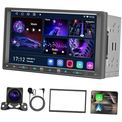 7inch Android Double DIN Car Stereo, Wireless 7inch Android 8Core 4+32GB