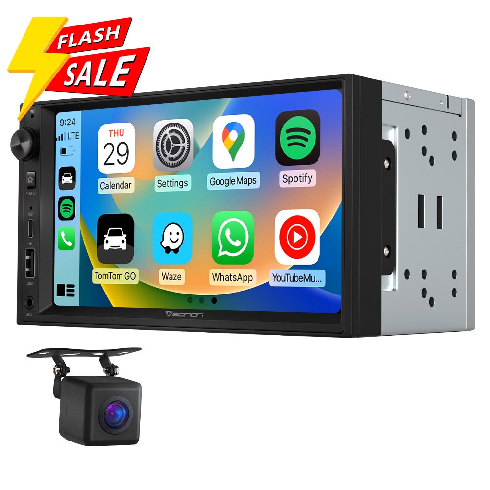 7″ QLED Double 2DIN in-Dash Video Receiver CarPlay Android Auto Car Stereo Radio